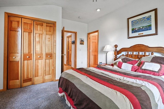 7129 S County Road Jj, Bancroft, WI 54921 - carpeted bedroom featuring a closet and baseboards