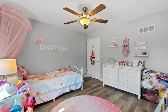 3433 Illinois St, Mount Pleasant, WI 53405 - bedroom with wood finished floors, a ceiling fan, and baseboards