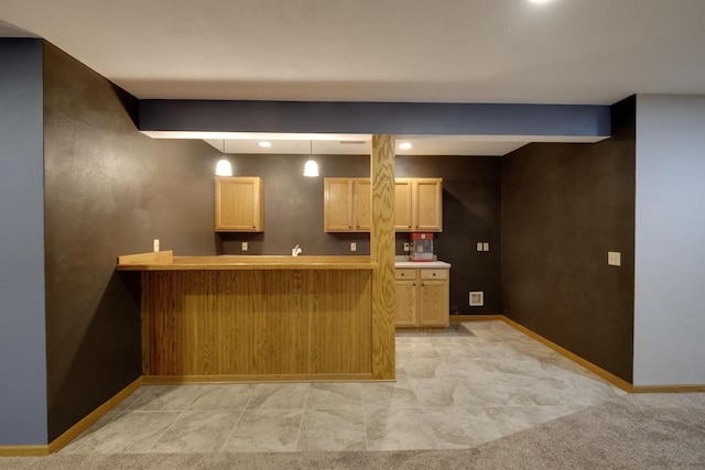 396 Panther Ct, Whitewater, WI 53190 - indoor bar with baseboards, pendant lighting, and recessed lighting