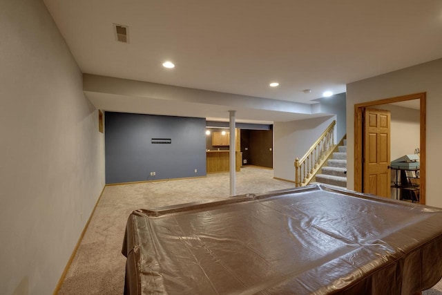 396 Panther Ct, Whitewater, WI 53190 - playroom featuring carpet floors, baseboards, and recessed lighting