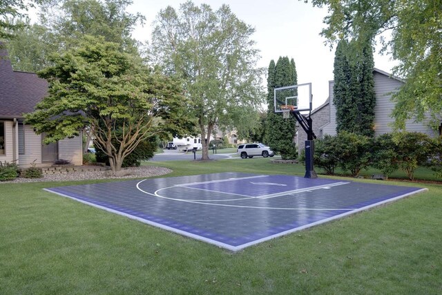396 Panther Ct, Whitewater, WI 53190 - view of basketball court with basketball court and a lawn