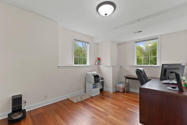 4205 Quarry Springs Dr, Racine, WI 53405 - office area with wood finished floors and baseboards