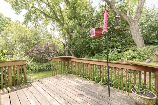 1915 Bonnie Ln, Waukesha, WI 53188 - wooden terrace featuring view of scattered trees