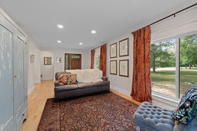 20454 70th Ave, Chippewa Falls, WI 54729 - living room featuring light wood finished floors, recessed lighting, healthy amount of natural light, and baseboards