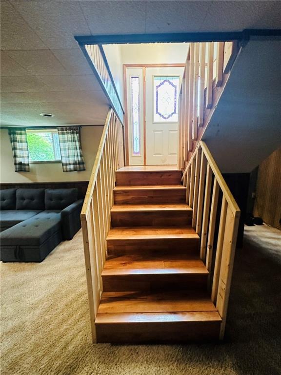 W14440 Culver Ave, Weyerhaeuser, WI 54895 - stairs featuring carpet