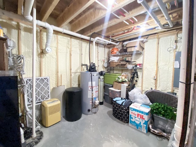 110 Grand St, Highland, WI 53543 - unfinished basement with gas water heater