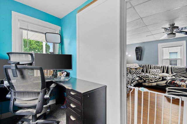 324 N Lincoln Ave, Beaver Dam, WI 53916 - office area featuring ceiling fan and plenty of natural light
