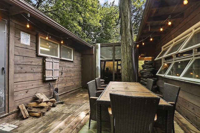 2518 Borg Rd, Delavan, WI 53115 - wooden terrace with outdoor dining space