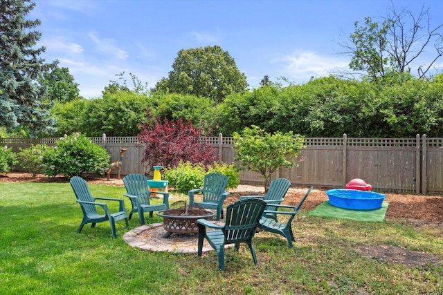 7101 W Tripoli Ave, Milwaukee, WI 53220 - fenced backyard with a fire pit