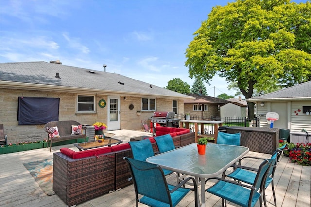7101 W Tripoli Ave, Milwaukee, WI 53220 - deck featuring an outdoor hangout area, outdoor dining area, and grilling area