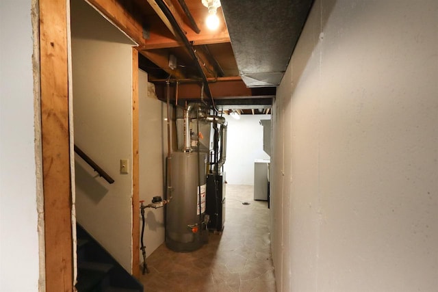 525 Walnut Grove Dr, Madison, WI 53717 - unfinished below grade area featuring gas water heater and washer / dryer
