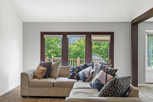 6650 N 114th St, Milwaukee, WI 53224 - living area with plenty of natural light, wood finished floors, and baseboards