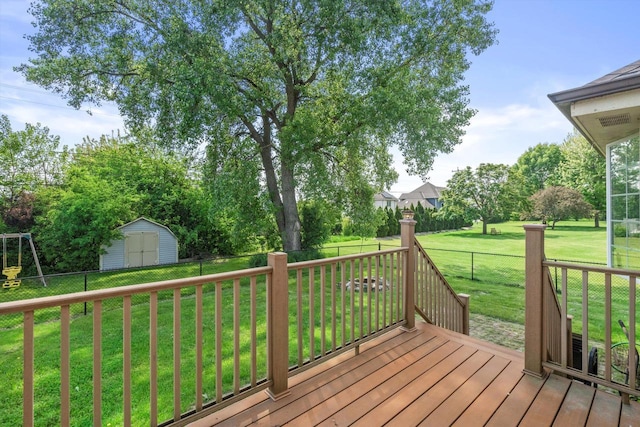 6650 N 114th St, Milwaukee, WI 53224 - wooden deck with view of scattered trees