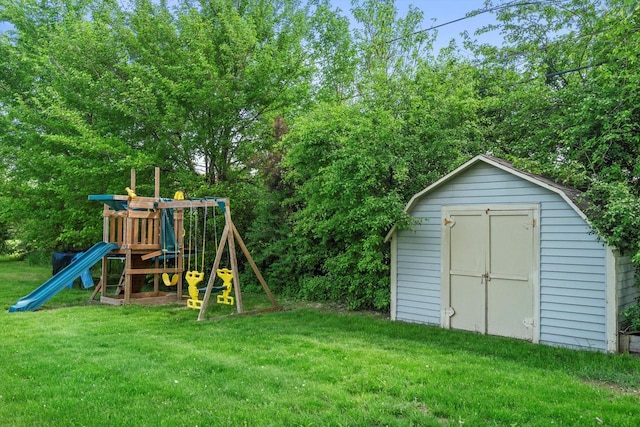 6650 N 114th St, Milwaukee, WI 53224 - view of shed featuring a playground