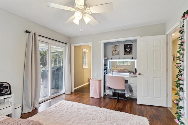4441 N John Paul Rd, Milton, WI 53546 - office space featuring wood finished floors, a ceiling fan, and baseboards