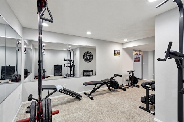 4441 N John Paul Rd, Milton, WI 53546 - exercise room with carpet floors, recessed lighting, and baseboards