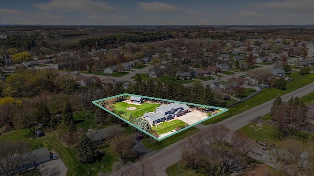 4441 N John Paul Rd, Milton, WI 53546 - aerial view of residential area with property boundaries highlighted