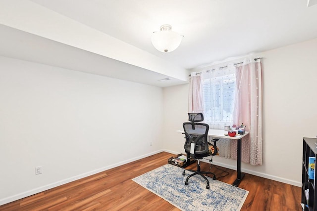 2418 Leopold Way, Sun Prairie, WI 53590 - office area featuring baseboards and wood finished floors