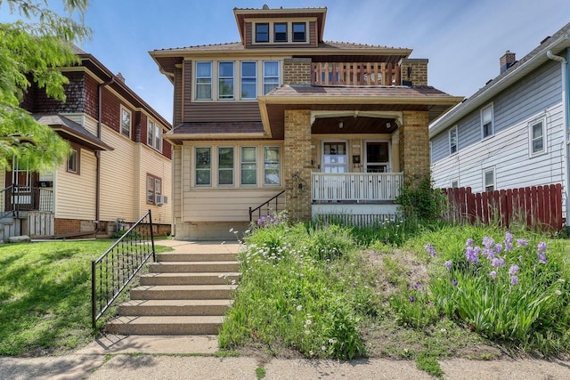 1107 S 71st St Unit 1109, West Allis, WI 53214 - view of front of house featuring covered porch and a balcony