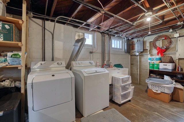 1107 S 71st St Unit 1109, West Allis, WI 53214 - washroom with washing machine and clothes dryer and electric panel