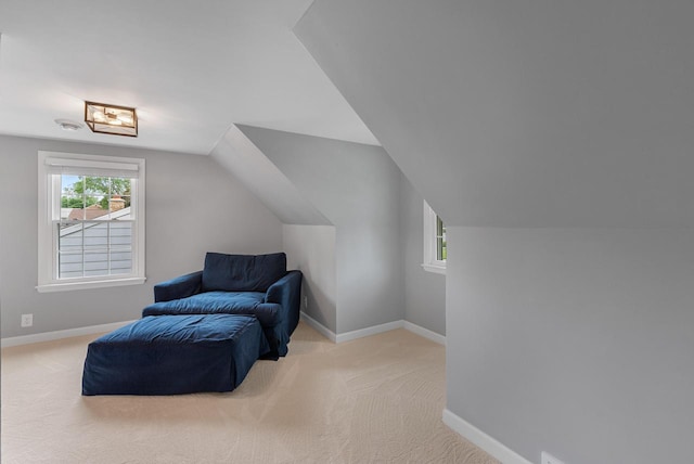 6619 W Fremont Pl, Milwaukee, WI 53219 - sitting room featuring carpet, plenty of natural light, and vaulted ceiling