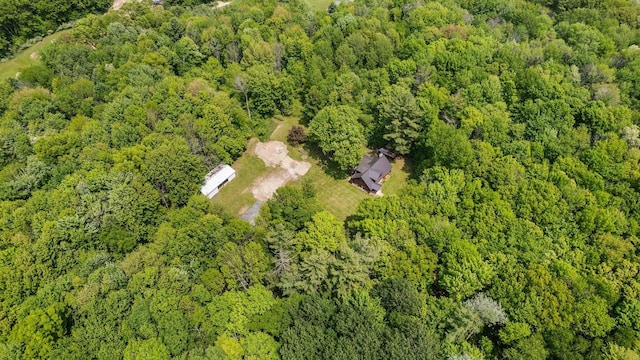 E1424 N Lake Rd, Iola, WI 54945 - aerial view of property's location featuring a forest