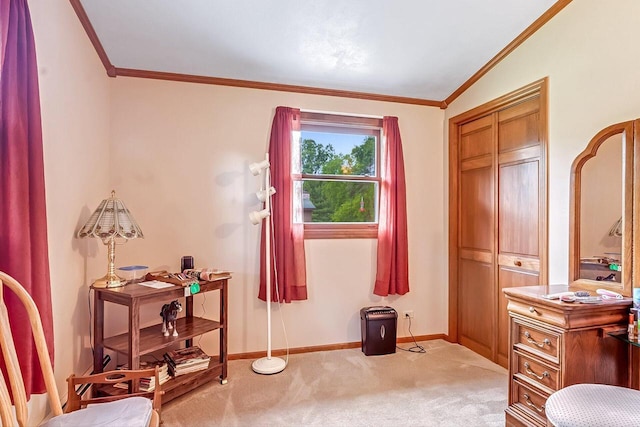 N9570 Sunset Dr, East Troy, WI 53120 - carpeted office space with baseboards and ornamental molding