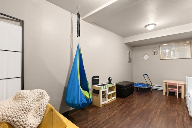 4835 W Jack Pine Ct, Appleton, WI 54913 - recreation room featuring wood finished floors and a baseboard radiator