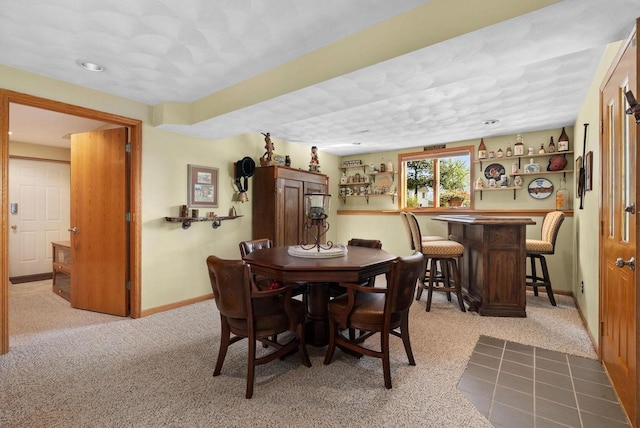 N2068 Alphorn Rd, Monroe, WI 53566 - dining space with a dry bar and carpet flooring