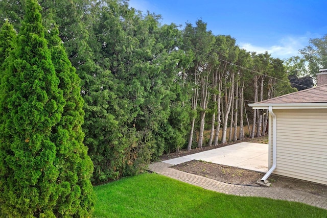 600 Lombard Ave, Racine, WI 53402 - view of grassy yard featuring a patio area and a view of trees