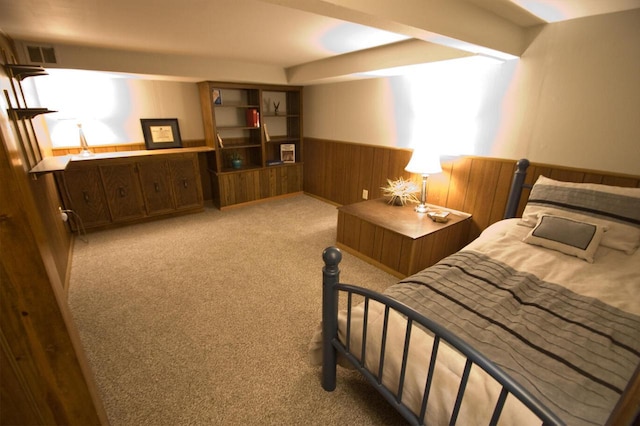 11426 W Woods Rd, Franklin, WI 53132 - carpeted bedroom with wainscoting and wooden walls