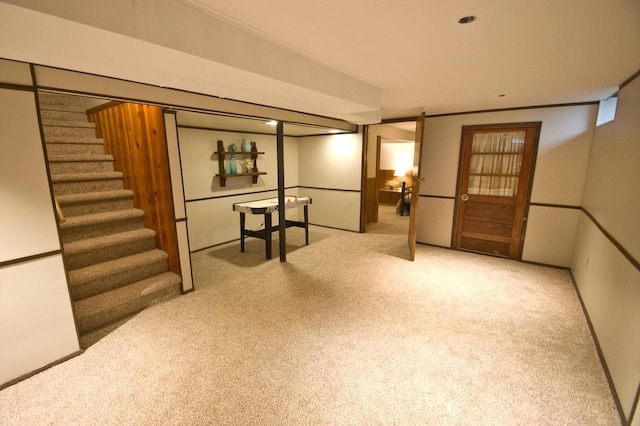 11426 W Woods Rd, Franklin, WI 53132 - finished basement featuring carpet and stairway