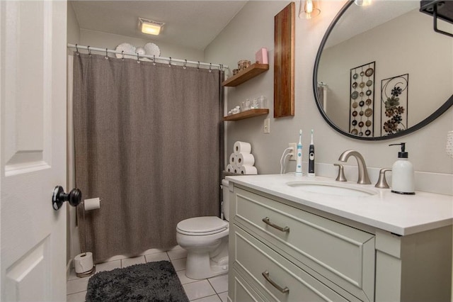 222 1st Ave, Clear Lake, WI 54005 - full bath featuring tile patterned floors, vanity, toilet, and curtained shower