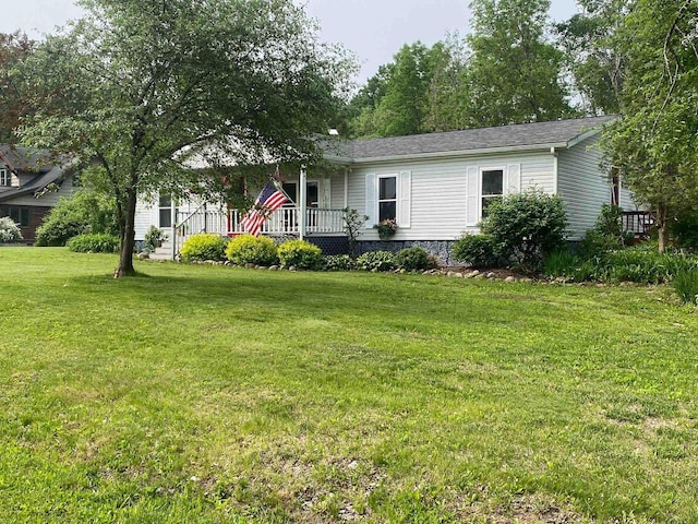 8001 Waschbisch Rd, Oconto Falls, WI 54154 - view of front of house with a front lawn