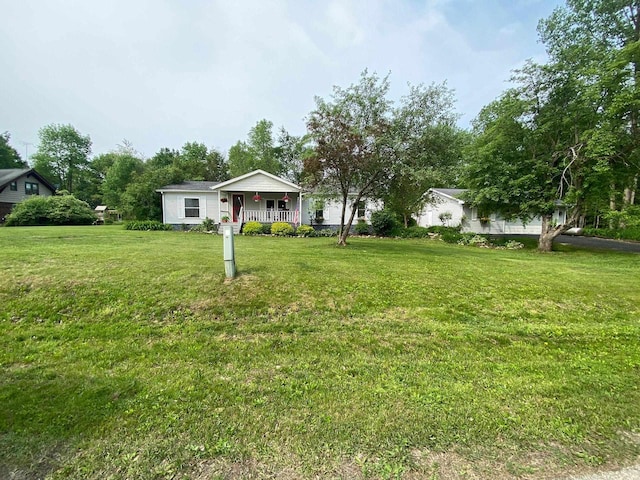 8001 Waschbisch Rd, Oconto Falls, WI 54154 - view of green lawn featuring covered porch