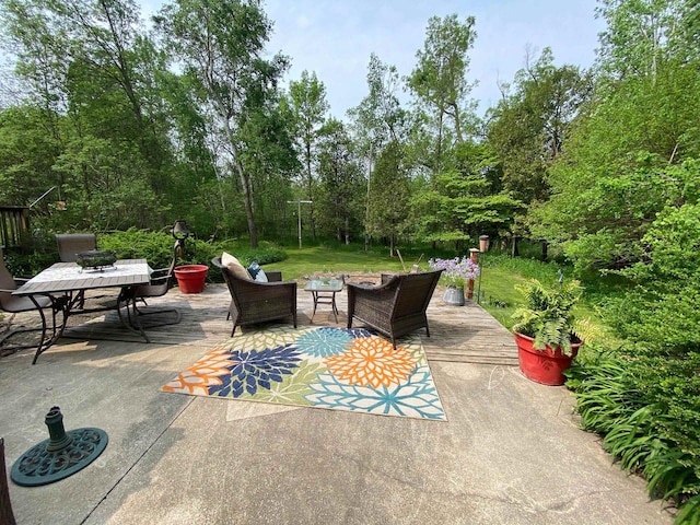8001 Waschbisch Rd, Oconto Falls, WI 54154 - view of patio with outdoor dining space and an outdoor hangout area