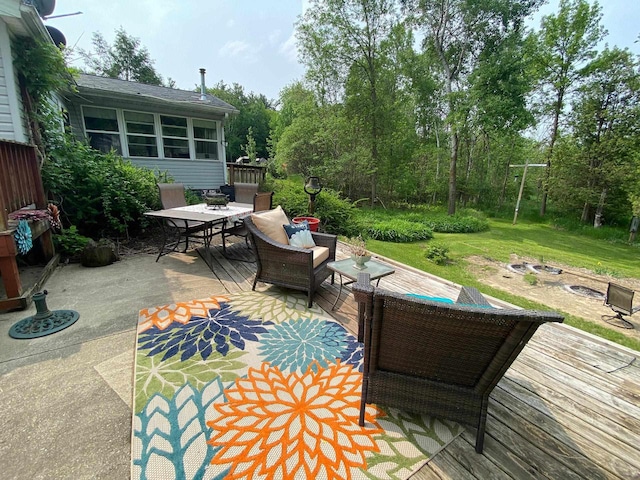 8001 Waschbisch Rd, Oconto Falls, WI 54154 - view of patio / terrace with outdoor dining space and a fire pit