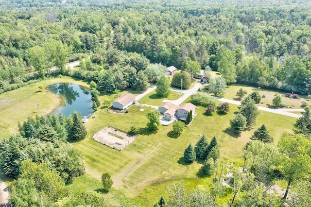 N5071 Deer Trl, Marinette, WI 54143 - aerial view of property's location featuring a heavily wooded area and a large body of water