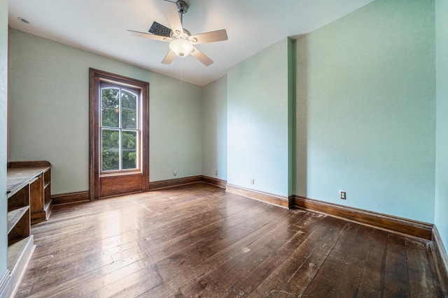 4760 State Rd 91, Oshkosh, WI 54904 - spare room with hardwood / wood-style floors, baseboards, and a ceiling fan