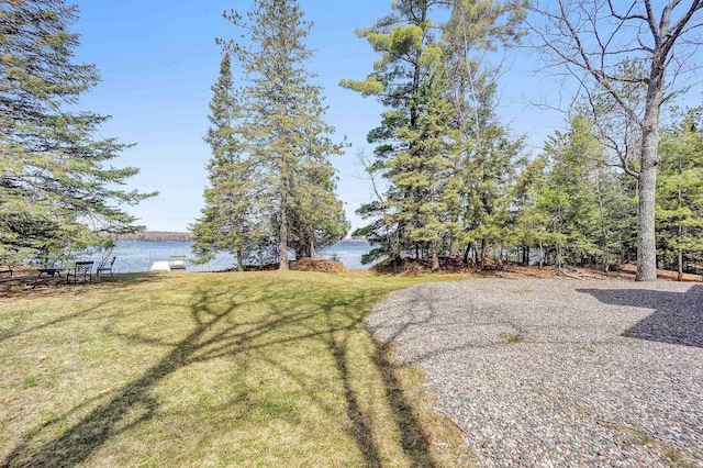 3857 Lake Lucerne Dr, Crandon, WI 54520 - view of green lawn with a water view