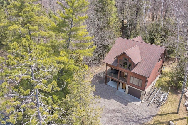 3857 Lake Lucerne Dr, Crandon, WI 54520 - view from above of property featuring a forest