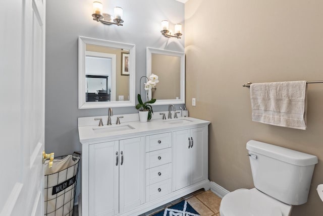 2639 W Honadel Blvd, Oak Creek, WI 53154 - bathroom with double vanity and tile patterned flooring