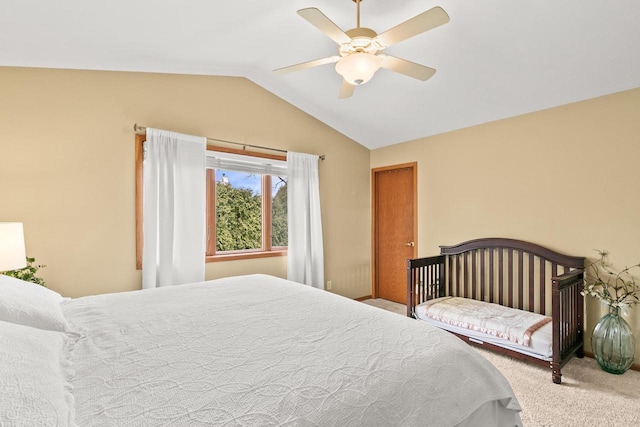 7338 Blue Maple Trl, Madison, WI 53719 - carpeted bedroom with vaulted ceiling and ceiling fan