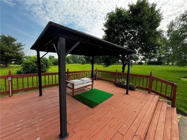 1311 W Northstar Ln, Eau Claire, WI 54703 - wooden deck with a gazebo and a lawn