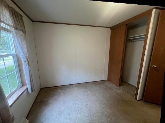 N2639 County Road Z Unit B19, Dousman, WI 53118 - unfurnished bedroom featuring light colored carpet and a closet