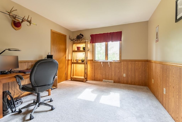 1207 Lark St, Merrill, WI 54452 - carpeted office space with wainscoting and wood walls