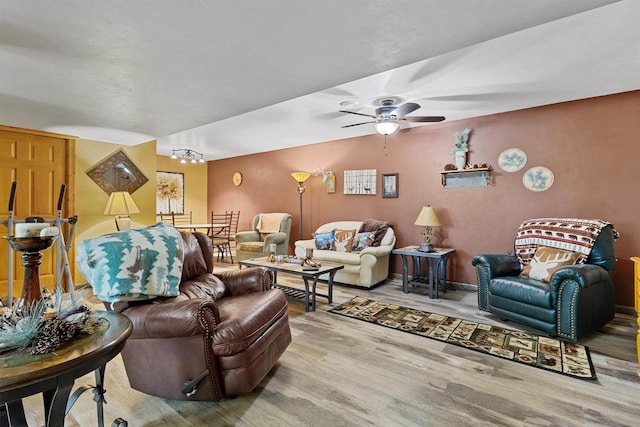 831 Browning Dr, Seymour, WI 54165 - living area featuring wood finished floors and ceiling fan