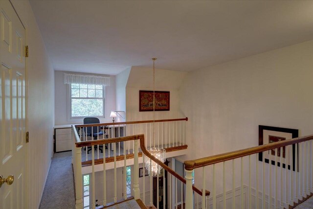 101 Everglade Dr, Madison, WI 53717 - hall featuring an upstairs landing and carpet floors