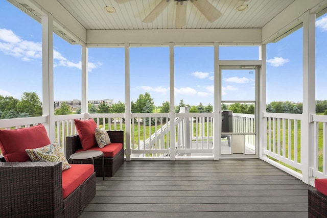 6249 Fountainhead Cir, Deforest, WI 53532 - sunroom / solarium with ceiling fan
