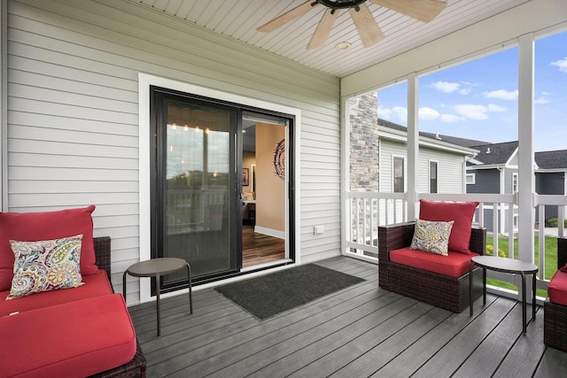 6249 Fountainhead Cir, Deforest, WI 53532 - sunroom / solarium with a ceiling fan and plenty of natural light